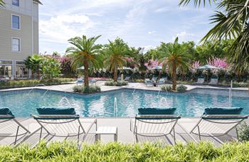 Resort style pool with tanning ledge & sundeck